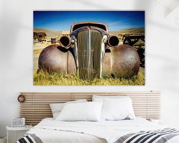 Front of a vintage car in the ghost town of Bodie in California USA by Dieter Walther