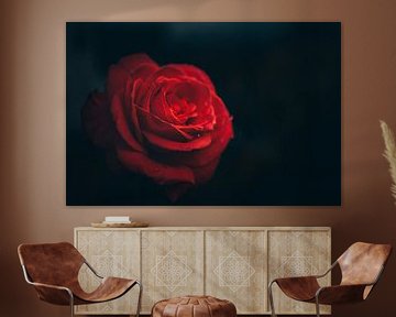 rote Rose, Blüte im Fokus von Fotos by Jan Wehnert
