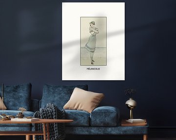 Mélancolie | Art Deco Romantisch, historische print van NOONY