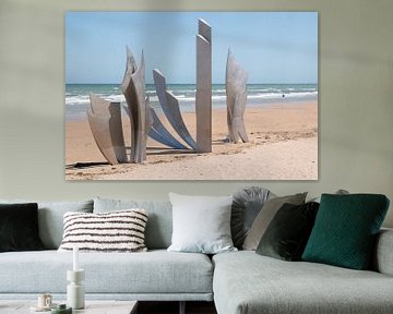 Herdenkings monument op Omaha beach, Normandië, Frankrijk - reisfotografie van Christa Stroo fotografie