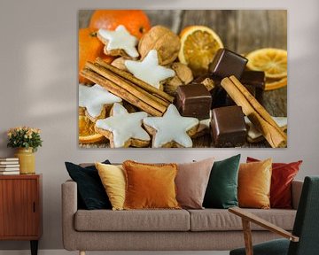Kerstmis en Advent eten, ster koekjes, chocolade van Alex Winter