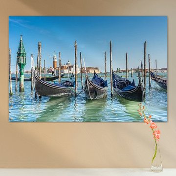 Gondolas on the Grand Canal in Venice