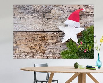 Christmas decoration with star shape, red Santa Claus by Alex Winter