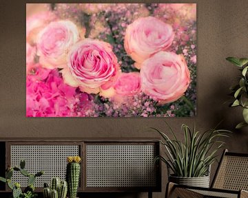Bloemendecoratie met roze rozen van ManfredFotos