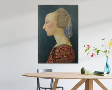 Portret van een dame in het rood, Anoniem