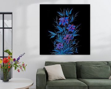 Blauwe en paarse bloemen van Sebastian Grafmann