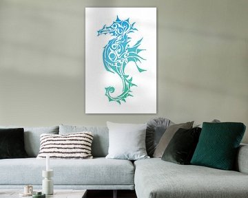 Turquoise zeepaard Tattoo van Sebastian Grafmann