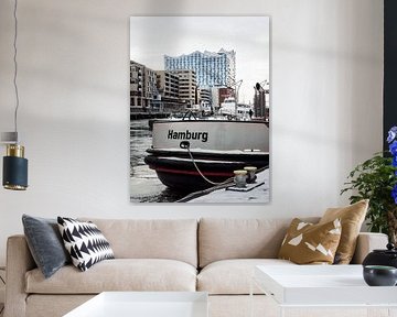 Hamburg Hafen Elbphilharmonie - Schiff