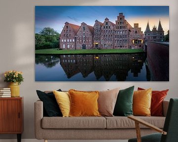 Historic salt storage with Holsten gate (Holstentor) in Lübeck by Rene Siebring