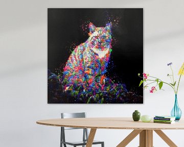 Color cat (schilderij) van Art by Jeronimo