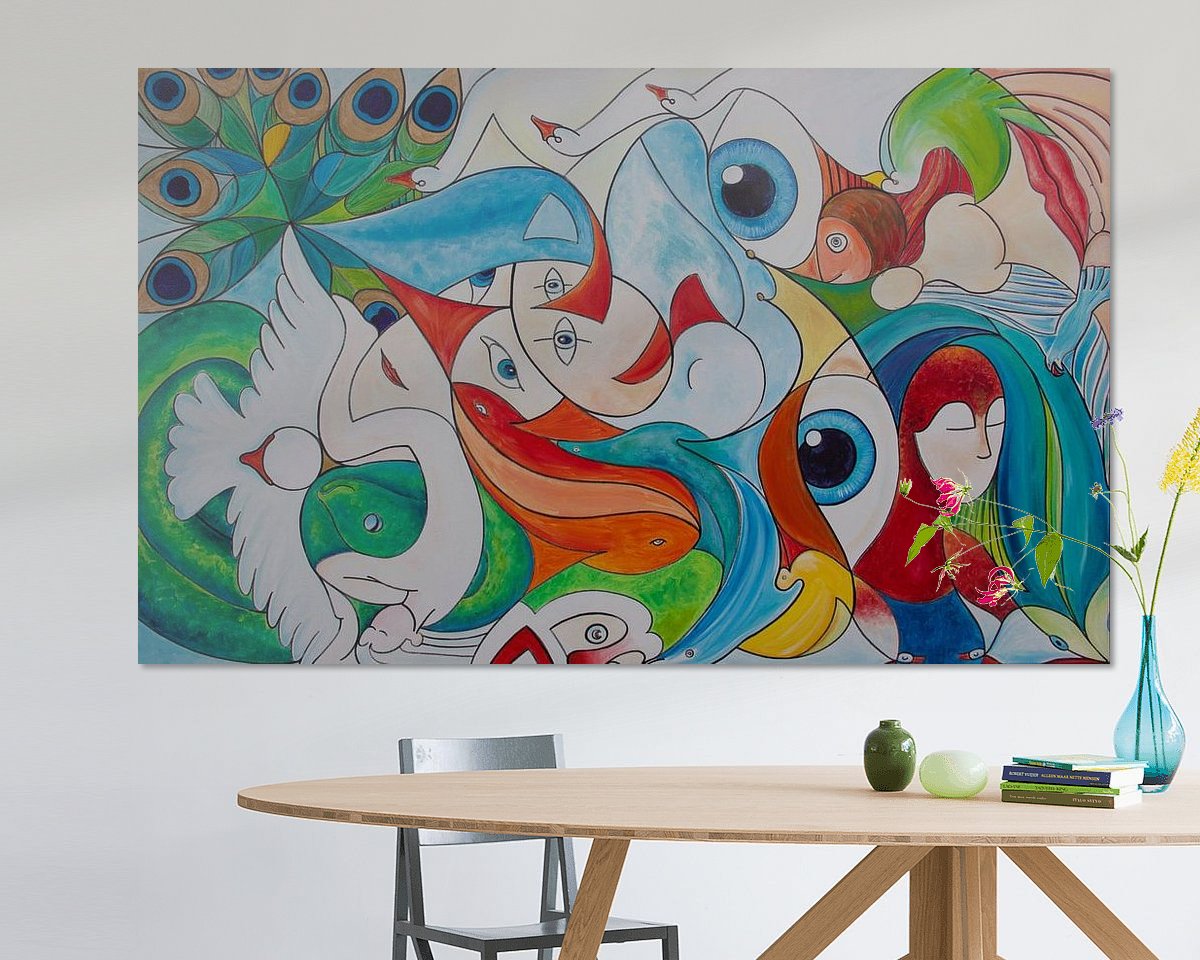 Voorbeeld van het werk in een kamer