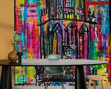 Voorbeeld van het werk in een kamer