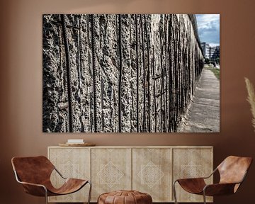 berlijnse muur, details van het ijzerwerk en steen van Eric van Nieuwland