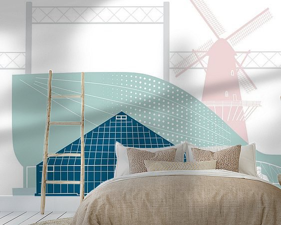 Voorbeeld van het werk in een kamer