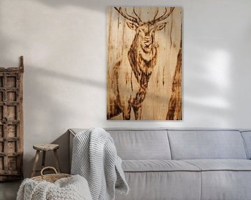 Cerf rouge - gravure