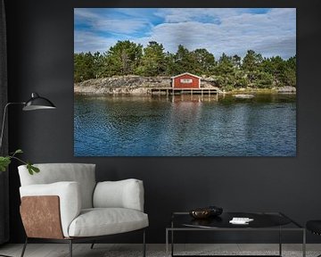 Schwedisches Fischerhaus/Sommerhaus am Wasser von Geertjan Plooijer