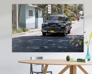 Cuban car with registration BDL 575 in the streets (color)