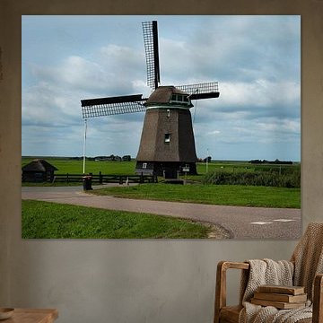 Windmill built on farmland in Petten (Noord-Holland)