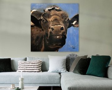 Cow cup blue by Pieter Hogenbirk