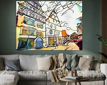Voorbeeld van het werk in een kamer