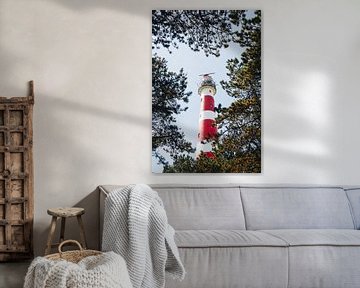 De vuurtoren van Ameland omringd door dennenbomen en duinen | Fine Art Natuurfotografie in Nederland