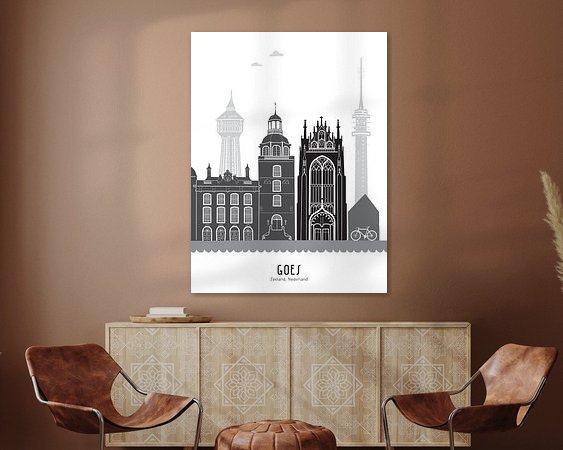 Voorbeeld van het werk in een kamer