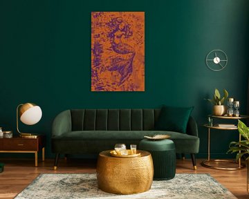 Orange and purple artwork - mermaid by Emiel de Lange