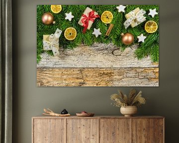 Kerstmis vakantie achtergrond decoratie met kopieerruimte van Alex Winter