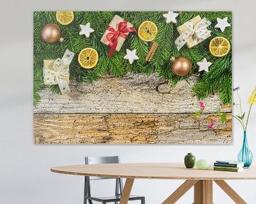Kerstmis vakantie achtergrond decoratie met kopieerruimte van Alex Winter