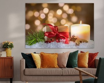 Fröhliche Weihnachten Geschenk und Kerze Dekoration von Alex Winter