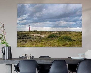 Leuchtturm Westhoofd von Ouddorp in den Dünen von Goeree von Sjoerd van der Wal Fotografie