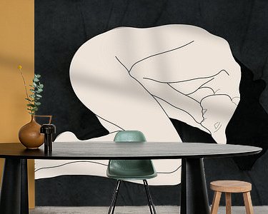 Voorbeeld van het werk in een kamer
