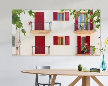 Kleurrijke gevel van huis in Spaanse stijl van Yevgen Belich