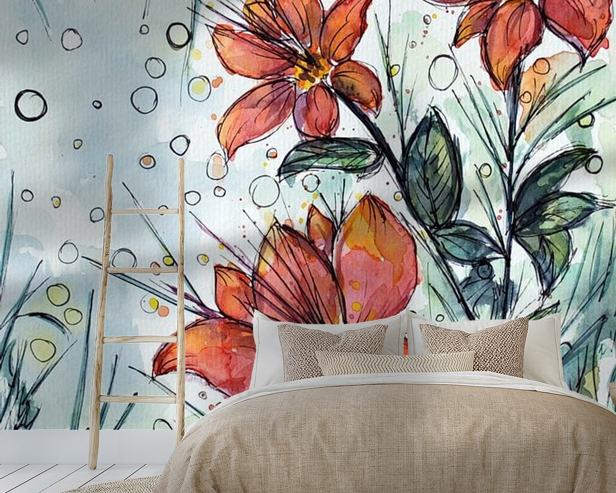 Voorbeeld van het werk in een kamer