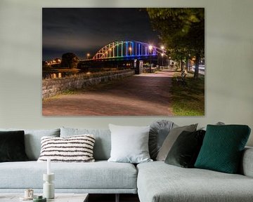 Wilhelminabrug Deventer in regenboogkleuren van Maurice Meerten