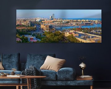 Panoramic view of Barcelona downtown by Yevgen Belich