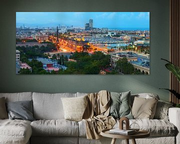 Panoramic view of Barcelona downtown by Yevgen Belich