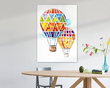 Twee kleurrijke heteluchtballonnen van Sebastian Grafmann