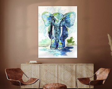 Pummeliger Blauer Elefant von Sebastian Grafmann