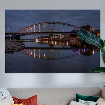 Wilhelmina bridge in rainbow colours in Deventer