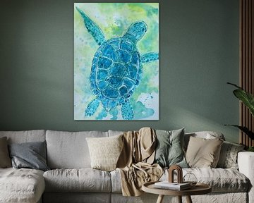 Blaue Meeresschildkröte von Sebastian Grafmann