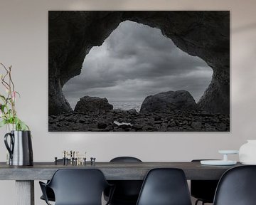 Rock cave with view of the sea by Besa Art