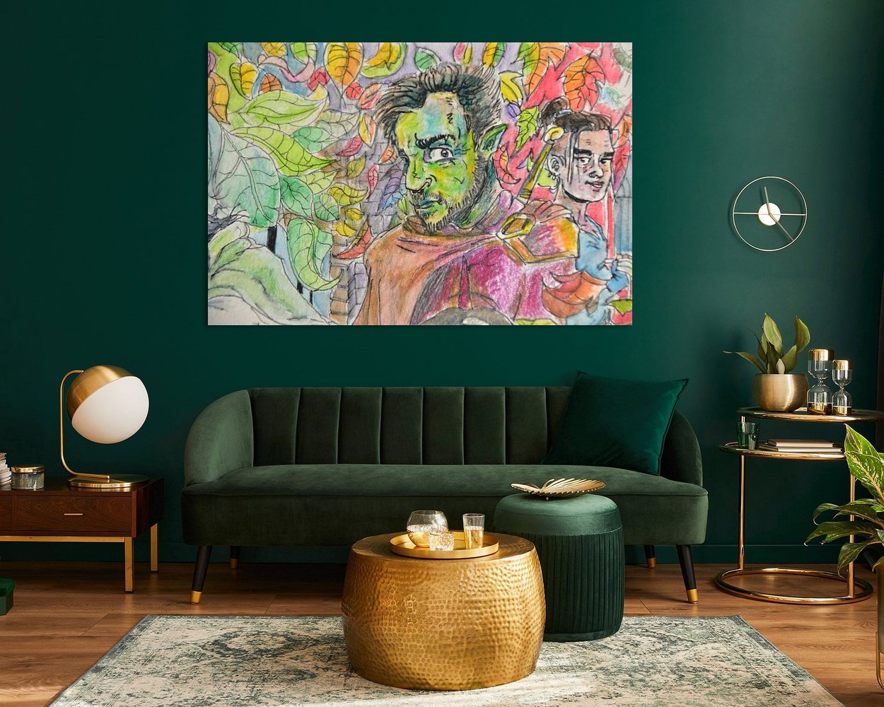 Voorbeeld van het werk in een kamer