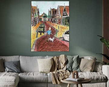 Kuifje in Volendam van Michael de Boer