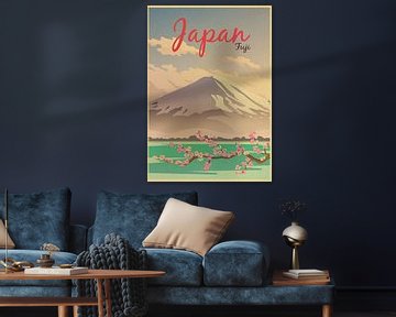 Japan Mount Fuji Travel Poster van David Potter