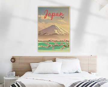 Japan Mount Fuji Travel Poster van David Potter