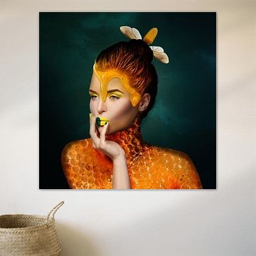 Meisje met parel van honing van OEVER.ART