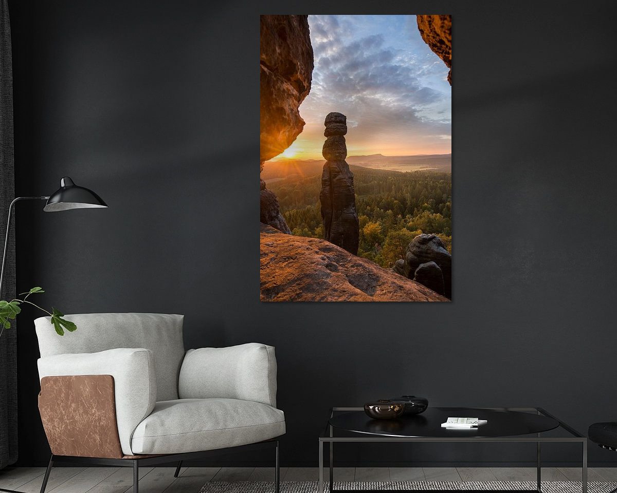 Voorbeeld van het werk in een kamer