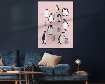 Pinguïn Familie van Goed Blauw