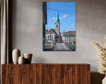 Zürich - Münsterbrücke und Kirche Fraumünster von t.ART